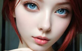 AI girl with red hair wallpaper