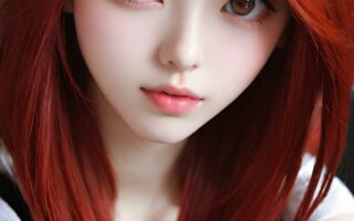 AI girl with red hair wallpaper
