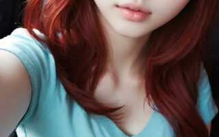 AI girl with red hair wallpaper
