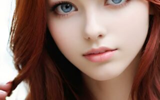 AI girl with red hair wallpaper