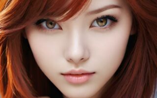AI girl with red hair wallpaper