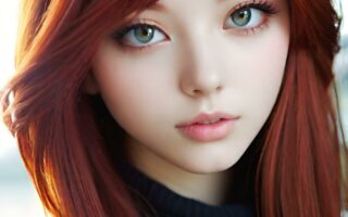AI girl with red hair wallpaper
