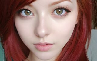 AI girl with red hair wallpaper