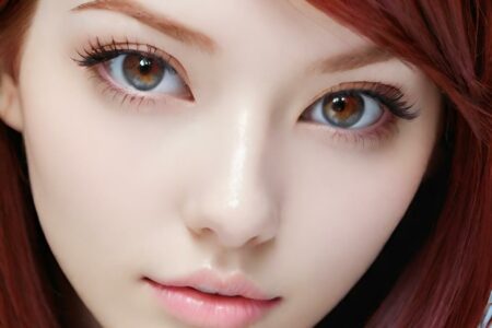 AI girl with red hair wallpaper