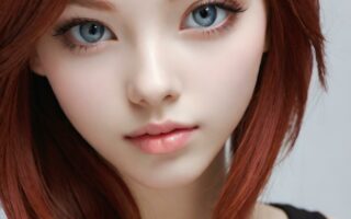 AI girl with red hair wallpaper
