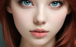 AI girl with red hair wallpaper