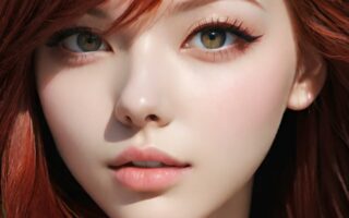 AI girl with red hair wallpaper