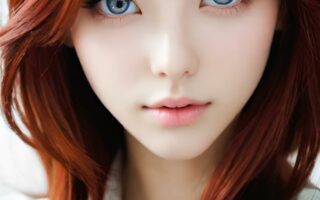 AI girl with red hair wallpaper