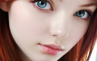 AI girl with red hair wallpaper