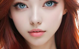 AI girl with red hair wallpaper