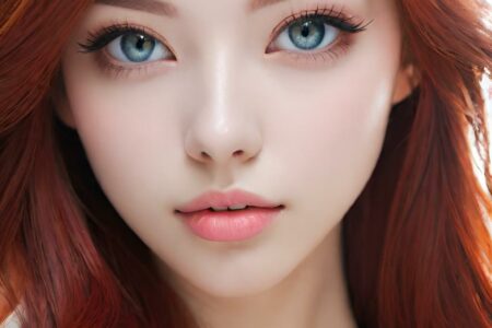 AI girl with red hair wallpaper