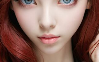AI girl with red hair wallpaper