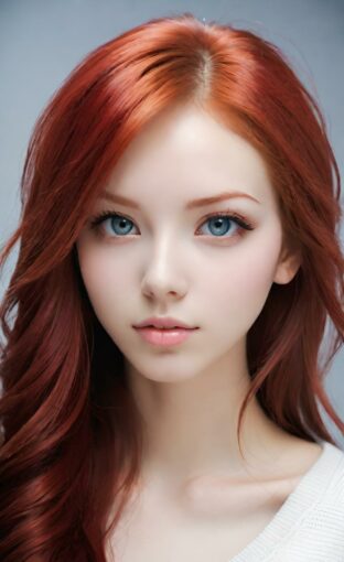 AI girl with red hair wallpaper