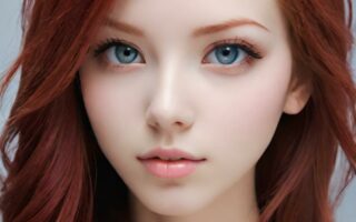 AI girl with red hair wallpaper