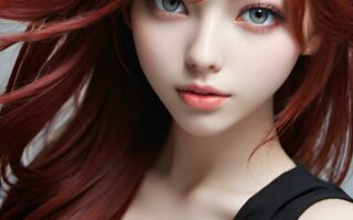 AI girl with red hair wallpaper