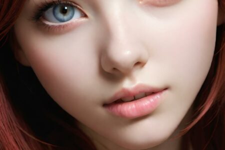 AI girl with red hair wallpaper