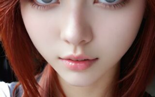 AI girl with red hair wallpaper