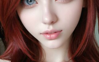 AI girl with red hair wallpaper