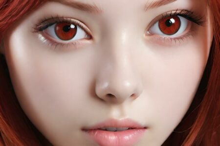 AI girl with red hair wallpaper