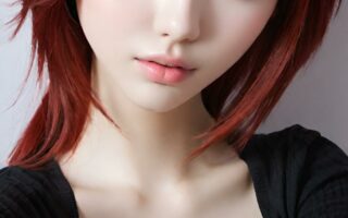 AI girl with red hair wallpaper