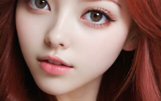 AI girl with red hair wallpaper