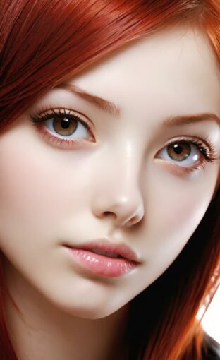 AI girl with red hair wallpaper