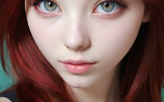 AI girl with red hair wallpaper