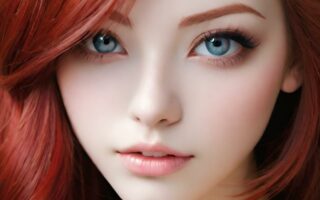AI girl with red hair wallpaper
