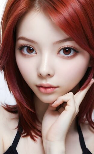 AI girl with red hair wallpaper