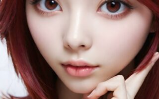 AI girl with red hair wallpaper