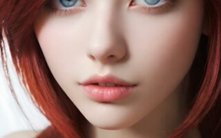 AI girl with red hair wallpaper