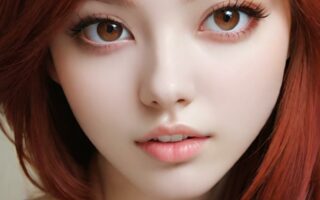 AI girl with red hair wallpaper