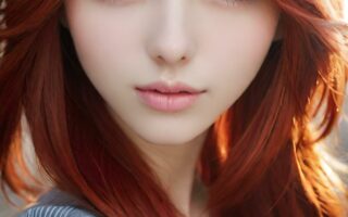 AI girl with red hair wallpaper