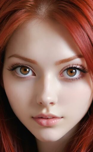 AI girl with red hair wallpaper