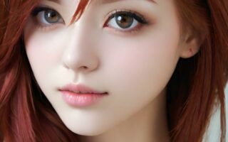 AI girl with red hair wallpaper