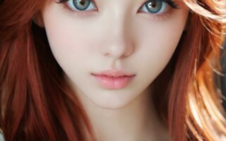 AI girl with red hair wallpaper