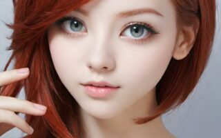AI girl with red hair wallpaper