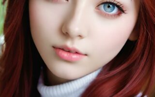 AI girl with red hair wallpaper