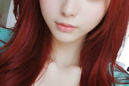 AI girl with red hair wallpaper