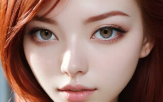 AI girl with red hair wallpaper