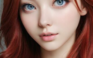 AI girl with red hair wallpaper