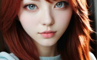 AI girl with red hair wallpaper