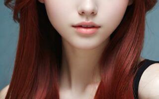 AI girl with red hair wallpaper