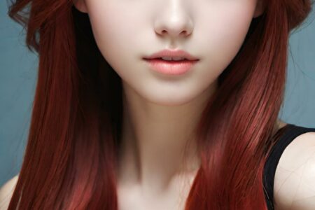 AI girl with red hair wallpaper