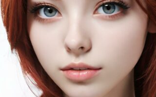 AI girl with red hair wallpaper
