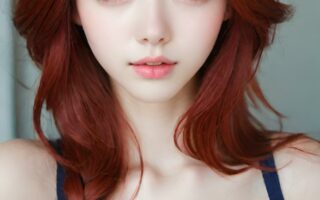 AI girl with red hair wallpaper