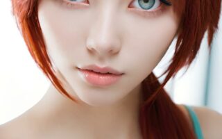 AI girl with red hair wallpaper