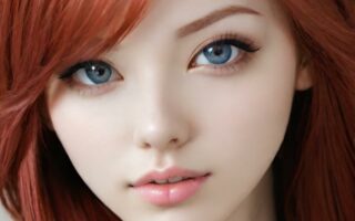 AI girl with red hair wallpaper