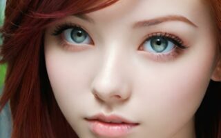 AI girl with red hair wallpaper
