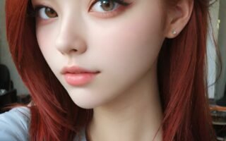 AI girl with red hair wallpaper